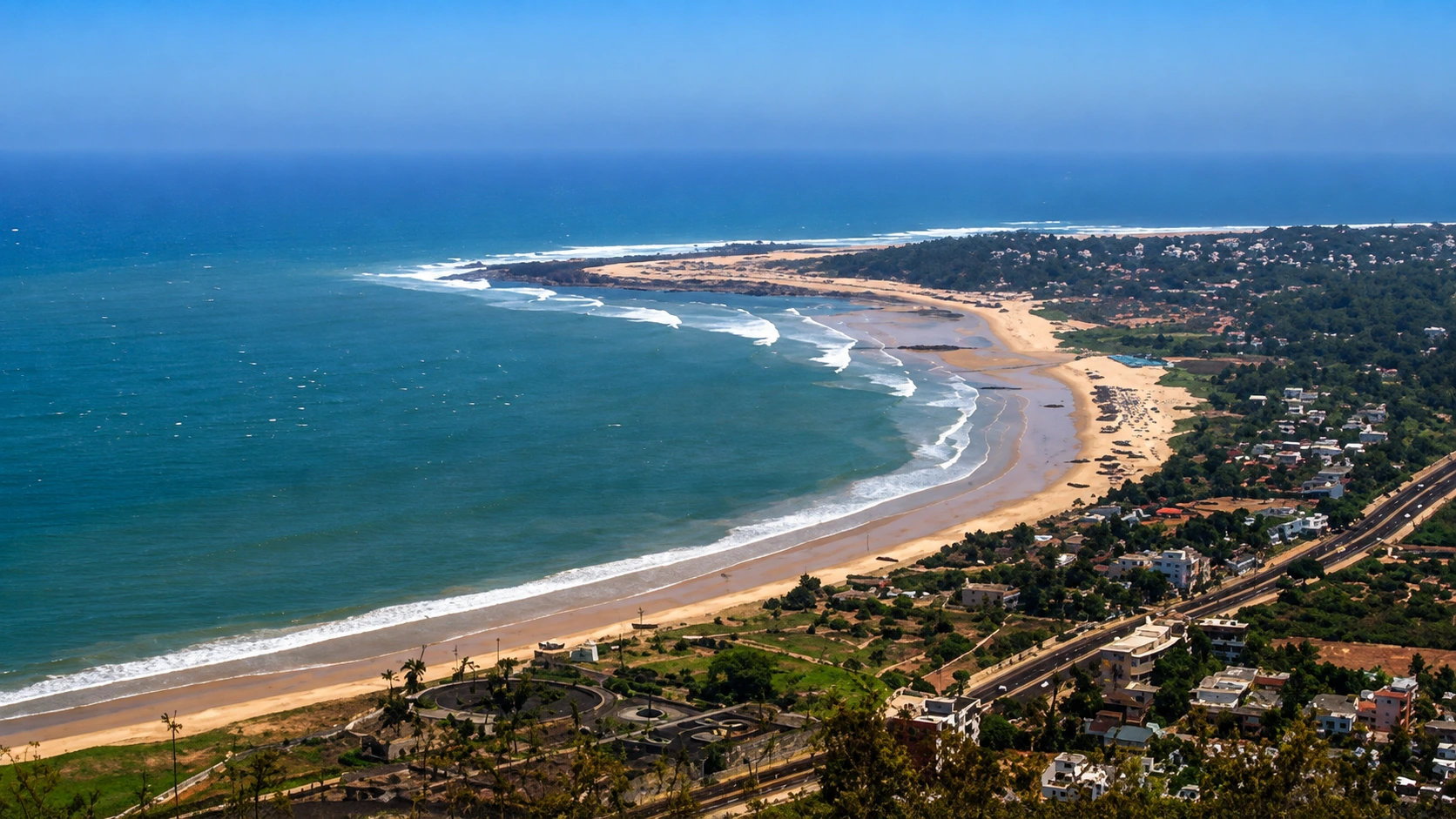 Visakhapatnam beach at dusk
